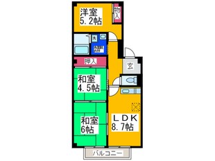 新栄プロパティー小山Ⅱの物件間取画像